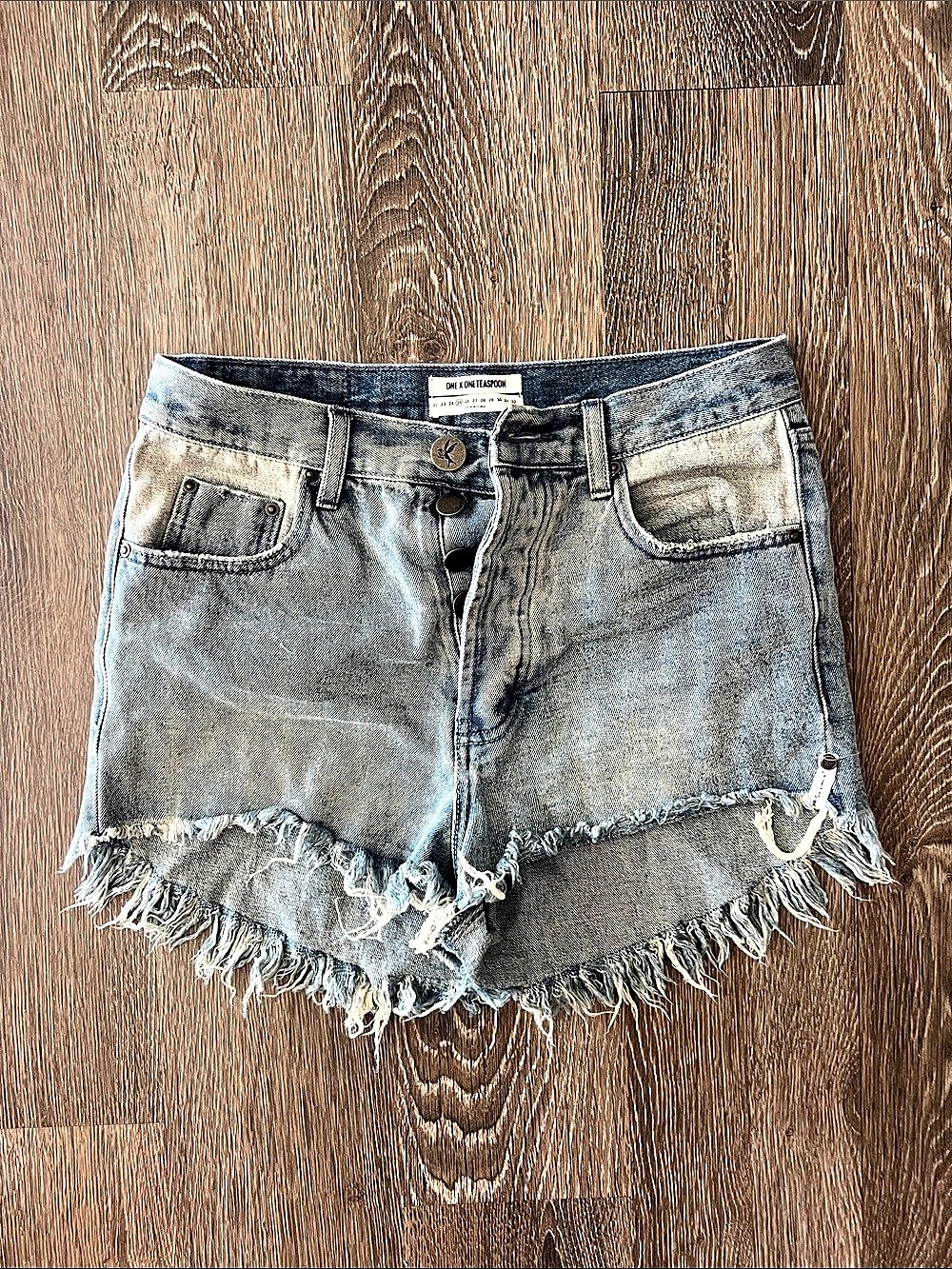 One Teaspoon Bandits Denim Shorts Blue Waist 25